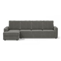 Apollo Compact Sofa (Colour : Ash Grey Velvet, Cushion : Soft, Back Type : High Back, Seating Capacity : Left Aligned 3 Seater + Left Aligned Chaise)