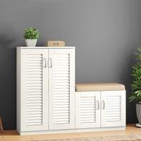 Bennis 25 Pair Shoe Rack in White Finish