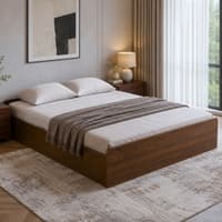 Morvix Wood Queen Bed Without Storage Columbian Walnut Brown