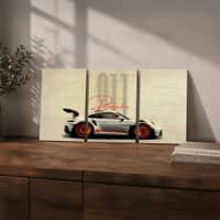 The Castle Decor Porsche 911 GT3 RS Sports Car Wall Art Set of 3 8x12 Inch