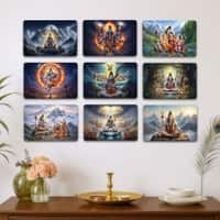 The Castle Decor Lord Shiva Wall Art Set of 9 8x12 Inch