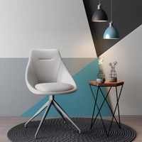 Doris Leatherette Accent Chair in White Colour