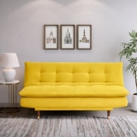 Della 3 Seater Sofa Cum Bed In Yellow Colour