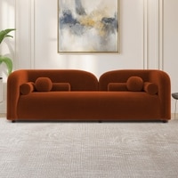 Homro Velvet 3 Seater Sofa in Orange Colour