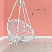 Swingzy Cotton Netted Rope Hanging Swing Chair for Adults and Kids White