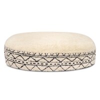 Bohot Aztec Oval Polyester Pets Bed in Beige Colour