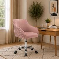 Doe Buck Leisel Modern Pink Velvet Office Chair