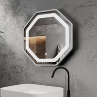 Aluminium LED Octagon Decorative wall mirror by elegant arts and frames (Mirror size 500 mm)