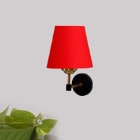 Devansh Metal Electric Wall Light in Black Colour with Red Shade Count of 1 Light