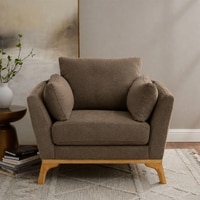 Lorentz Boucle Fabric Lounge Chair in Brown Colour