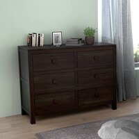 Magellan Solid Wood Chest of 6 Drawers in Mahogany Finish
