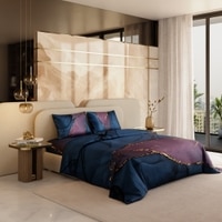 Stoa Paris 300TC UltraSatin King Size Comforter,  Lightweight, Indigo Purple