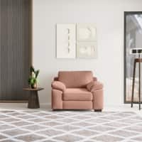 Esquel Premium 1 Seater Fabric Sofa in Mocha Mouse Velvet Colour