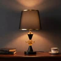 ELARE Metal Table Lamp Black-Brown Shade