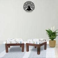 solaer solid wood  ottoman in  provincial teak finish