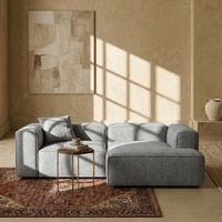 Elegantedge Wood Left Aligned 2-Seater With Upholstery Non Storage Sofa In Grey Colour