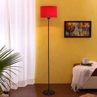 Stanford Black Cotton Shade Floor Lamp