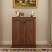 Caledonia Solid Wood Bar Cabinet (Honey Finish)