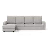 Apollo Compact Sofa (Colour : Vapour Grey, Cushion : Soft, Back Type : High Back, Seating Capacity : Left Aligned 3 Seater + Left Aligned Chaise)