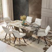 Bren Swivel Dining Chair In Ivory Colour