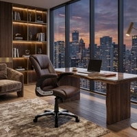 Adiko Medium Back Exceutive Chair In Brown