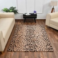Multicolor Abstract Machine Made Polyester 4 X 6 Feet Carpet