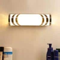 Conor Steel & Frosted Glass Bath Light for Wash Basin & Mirror(Off-White) ,BL89