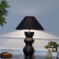 Lgnatio Metal Table Lamp With Black Cotton Shade