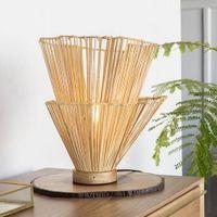 India Natural Table Lamp With Natural Iron Base