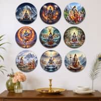 The Castle Decor Lord Shiva Wall Art Set of 9 Spiritual Decorative Prints