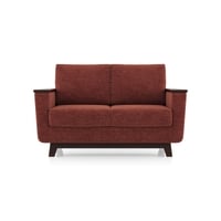 Corby Essential 2 Seater Fabric Sofa In Dark Coral