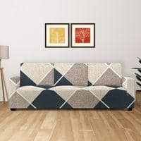 3 Seater Navy Cubes Sofa Cover
