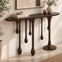 Lava Solid Sheesham Wood Console In Walnut Finish