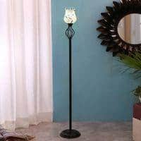 Elizabeth Black Glass Shade Floor Lamp