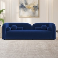 Homro Velvet 3 Seater Sofa in Navy Blue Colour