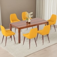 Atlas Solid Wood 6 Seater Dining Table With Rickman Lounge Chairs