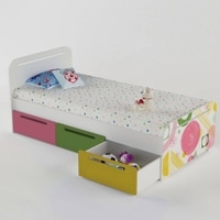 Simply Perfect Engineered Wood Drawer Storage Bed in Pink Colour