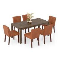 Atlas Solid Wood 6 Seater Dining Table Ludo Upholstered Dining Chair