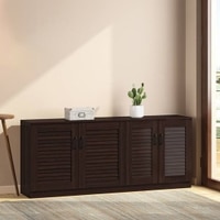 Bennis 21 Pair Shoe Rack in Dark Walnut Finish