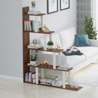 Wolabey Engineered Wood Bookshelf with Brown Maple & White finish