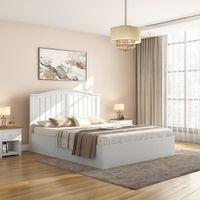 Wichita Solid Wood King Size Box Storage Bed In White Finish