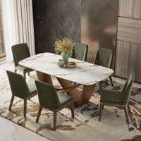 Paloma 6 Seater Pluto Spanish Ceramic Dining Table With Anderson Dining Chairs