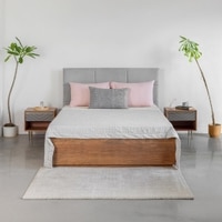 Toshi Solid Wood King Hydraulic Bed in Grey Colour