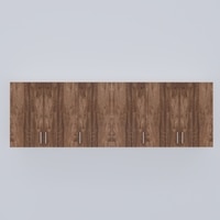 6 Doors Modular Wall Mounted Kitchen Cabinet With Adjustable Shelf In Cochwood Brown Finish