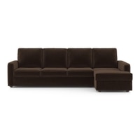 Apollo Sofa (Colour : Dark Earth, Cushion : Soft, Back Type : High Back, Seating Capacity : Right Aligned 3 Seater + Right Aligned Chaise + Ottoman)