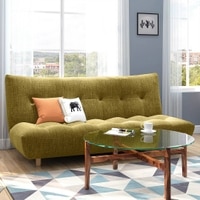 Palermo 3 Seater Click Clack Sofa cum Bed In Olive Green Colour