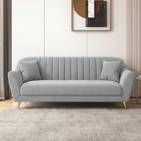 Rivo Velvet 3 Seater Sofa in Grey Color