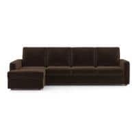Apollo Compact Sofa (Colour : Dark Earth, Cushion : Hard, Back Type : High Back, Seating Capacity : Left Aligned 3 Seater + Left Aligned Chaise)