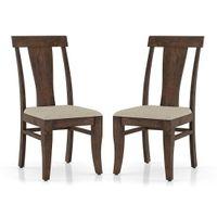 Fabio Dining Chair Set Of 2 In Colour Macadamia Brown And Finish Danish Walnut