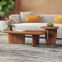 Kaya Side Table In Amber Walnut Finish